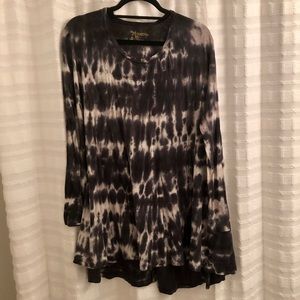 Mumu Mellow long sleeve tie dye swing dress